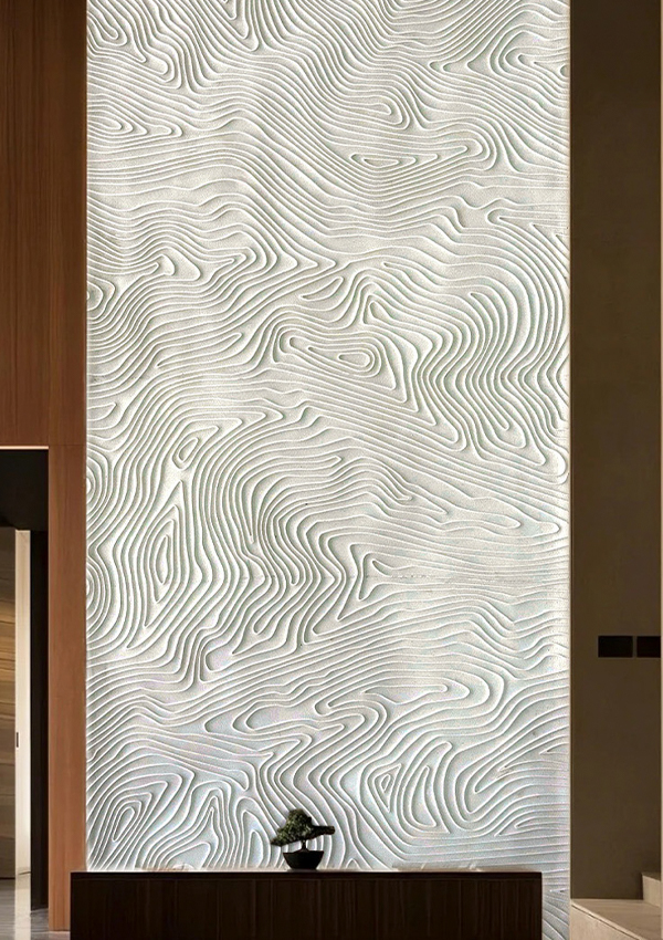 Curved Water Flow Flexible Stone Wall Panel